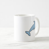 Mug Requin cartonné bleu (Devant droit)
