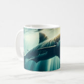 Mug Requin dans la mer bleue profonde & soleil (Devant gauche)
