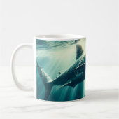 Mug Requin dans la mer bleue profonde & soleil (Gauche)