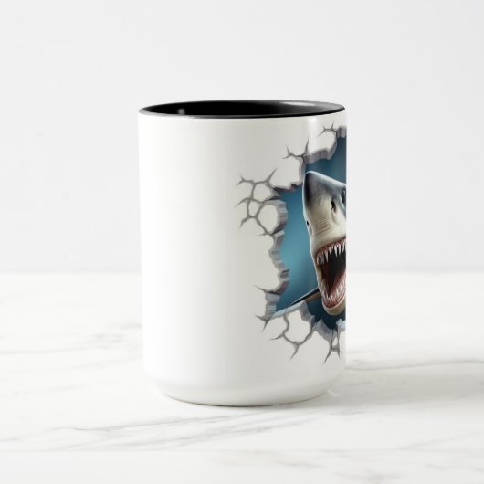 Mug Requin dans un mur (Centre)