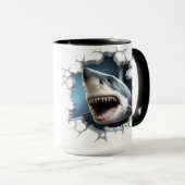 Mug Requin dans un mur (Devant droit)