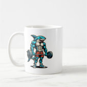 Mug Requin drôle et cool musculation bodybuilder muscl (Gauche)