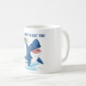Mug Requin humoristique avec texte menaçant Café (Devant droit)
