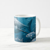 Mug Requin majestueux dans le bleu profond (Devant droit)