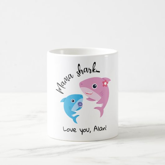 Mug requin maman, jour de la mère, petit requin (Centre)