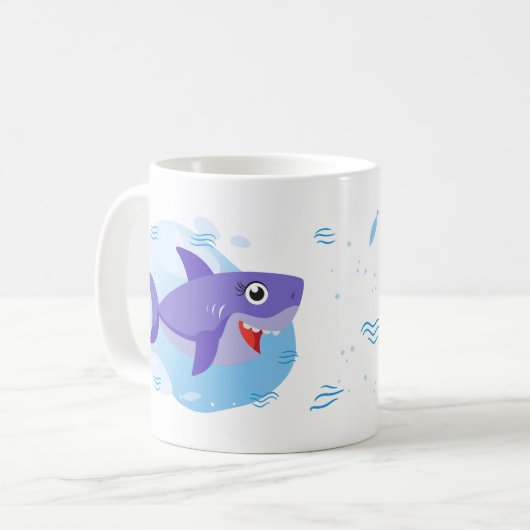 Mug Requin maman - Violet (Devant gauche)