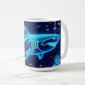 Mug Requin néon coloré (Devant droit)