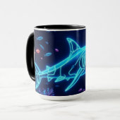 Mug Requin néon coloré (Devant gauche)