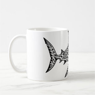 Mug Requin Tribal Polynésien – Tattoo Noir et Blan