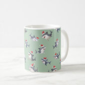 Mug Requins de Noël jetés sur fond vert clair (Devant droit)