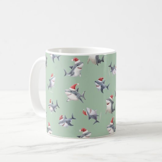 Mug Requins de Noël jetés sur fond vert clair (Devant gauche)