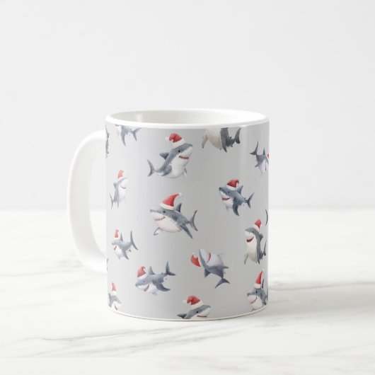 Mug Requins de Noël jetés sur Gris Clair (Devant gauche)