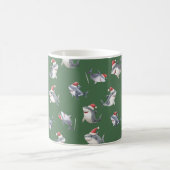 Mug Requins de Noël jetés sur Vert (Centre)