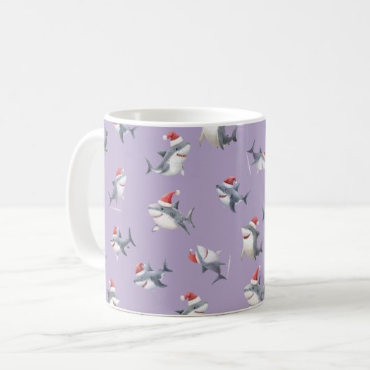 Mug Requins de Noël jetés sur Violet Clair (Devant gauche)
