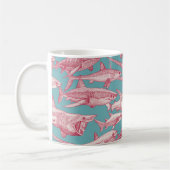 Mug requins juste viva magenta turquoise (Gauche)