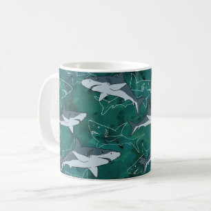 Mug Requins, marine, mer, poisson, prédateur, animal,