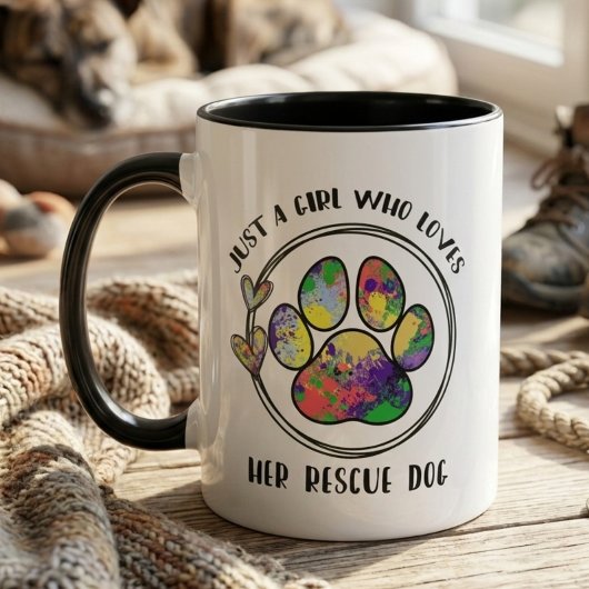 Mug Rescue Dog Paw Whimsical Pet Lover
