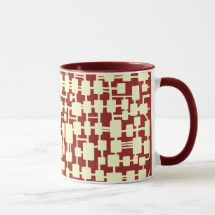 Mug Réseau Abstrait - Crème dans Maroon 941F20