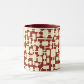 Mug Réseau Abstrait - Crème dans Maroon 941F20 (Centre)