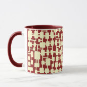Mug Réseau Abstrait - Crème dans Maroon 941F20 (Gauche)