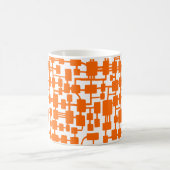 Mug Réseau Abstrait - Orange en blanc (Centre)
