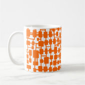 Mug Réseau Abstrait - Orange en blanc (Gauche)