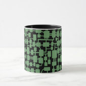 Mug Réseau Abstrait - Vert de l'armée sur noir (Centre)