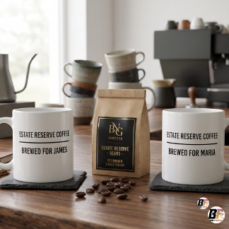 Mug Réserve de Domaine Personnalisée Minimaliste Nom P