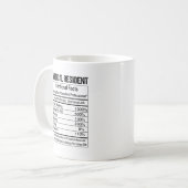 Mug Résident Médicale Faits nutritionnels 11oz Café Mu (Devant gauche)