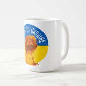 Mug Résistance au drapeau ukrainien Flaming Fist (Devant droit)