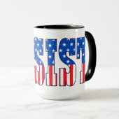 Mug Résister| Étoiles et stries (Devant droit)