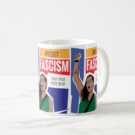 Mug Résistez à la boue du fascisme (Devant droit)