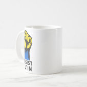 Mug Résistez à Poutine, poing levé de protestation  (Devant gauche)
