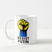 Mug Résistez à Poutine, poing levé de protestation  (Gauche)