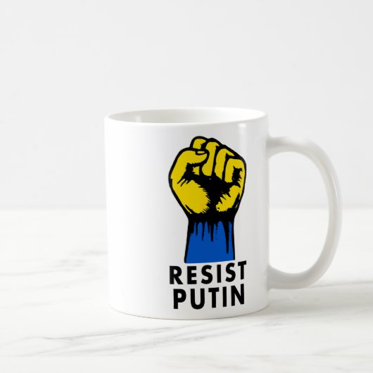 Mug Résistez à Poutine, poing levé de protestation  (Droite)