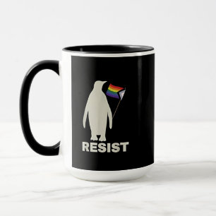 Mug Résistez au pingouin contre les tarifs douaniers L