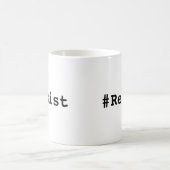 Mug #Résistez, Gras Texte noir sur Musique blanche (Centre)