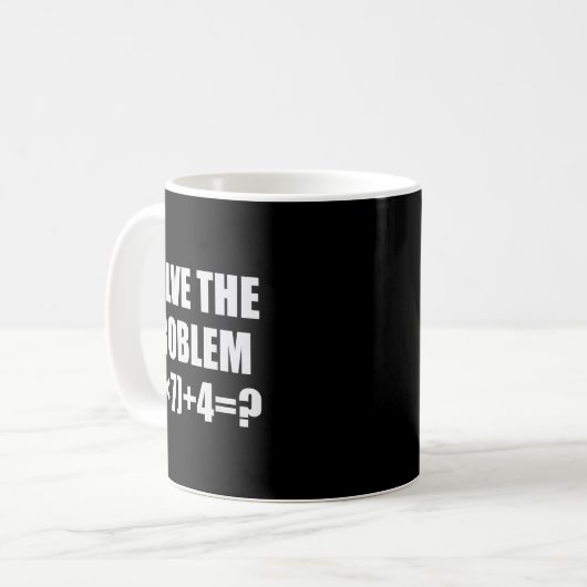 Mug Résoudre le problème drôle 67 Mème Brainrot Math T (Devant gauche)