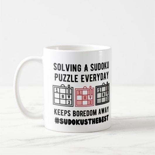 Mug Résoudre un casse-tête sudoku tous les jours (Gauche)
