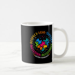 Mug Respect Amour Support Inclusion Coeur Puzzle Autis