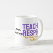Mug Respect des enseignants La seule matière requise É (Devant droit)