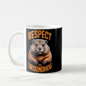Mug Respect The Groundhog Punxsutawney Phil Funny Holi (Gauche)