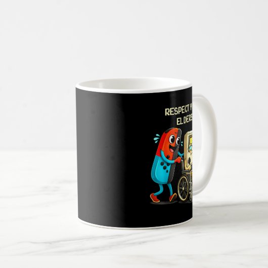 Mug Respect Your Elders Funny Retro Gaming  (Devant droit)