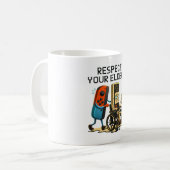 Mug Respect Your Elders Gaming Control Retro Funny (Devant gauche)