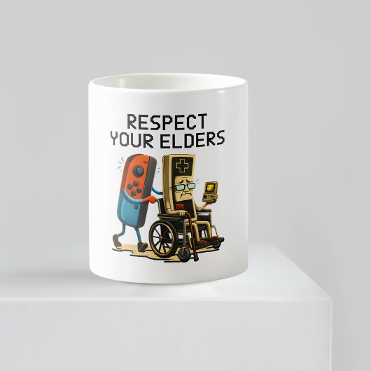 Mug Respect Your Elders Gaming Control Retro Funny