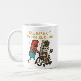 Mug Respect Your Elders Gaming Control Retro Funny Gam