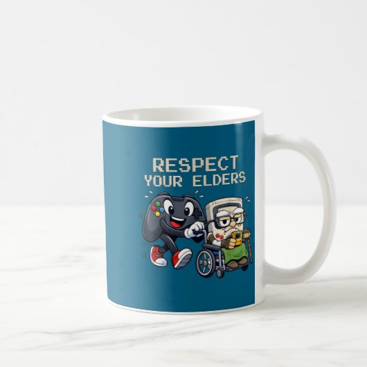 Mug Respect Your Elders Gaming Control Retro Funny Gam (Droite)