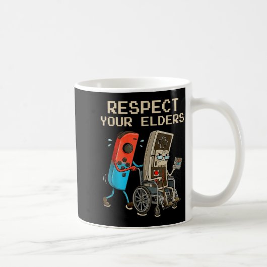 Mug Respect Your Elders Retro Gaming Controller Funny  (Droite)