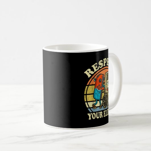 Mug Respect Your Elders Retro Gaming Funny Controller (Devant droit)
