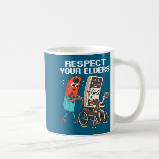 Mug Respect Your Elders Retro Gaming Funny Controller  (Droite)